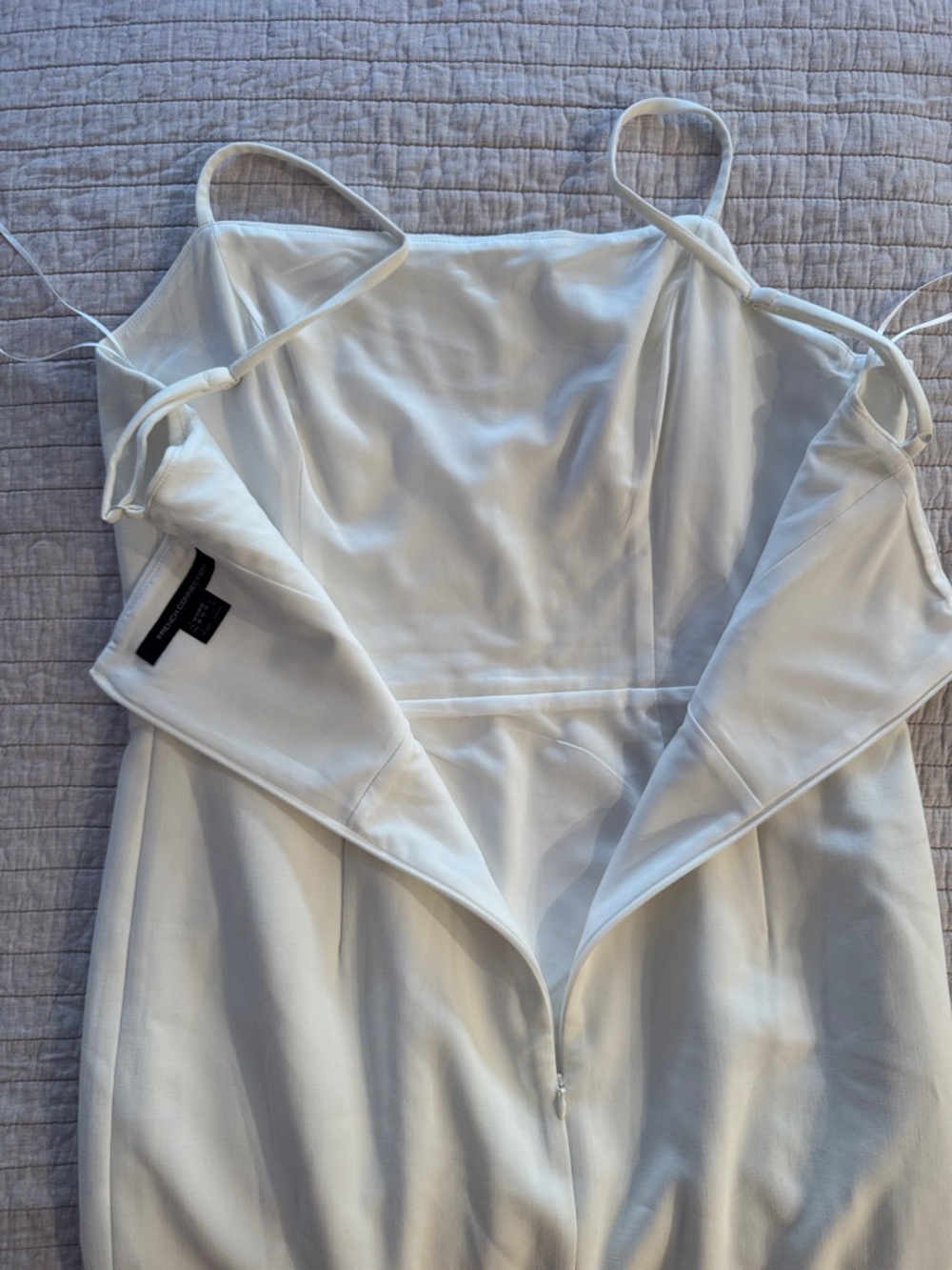 French Connection Mini White Ruffle Hem Dress - Picture 8 of 11